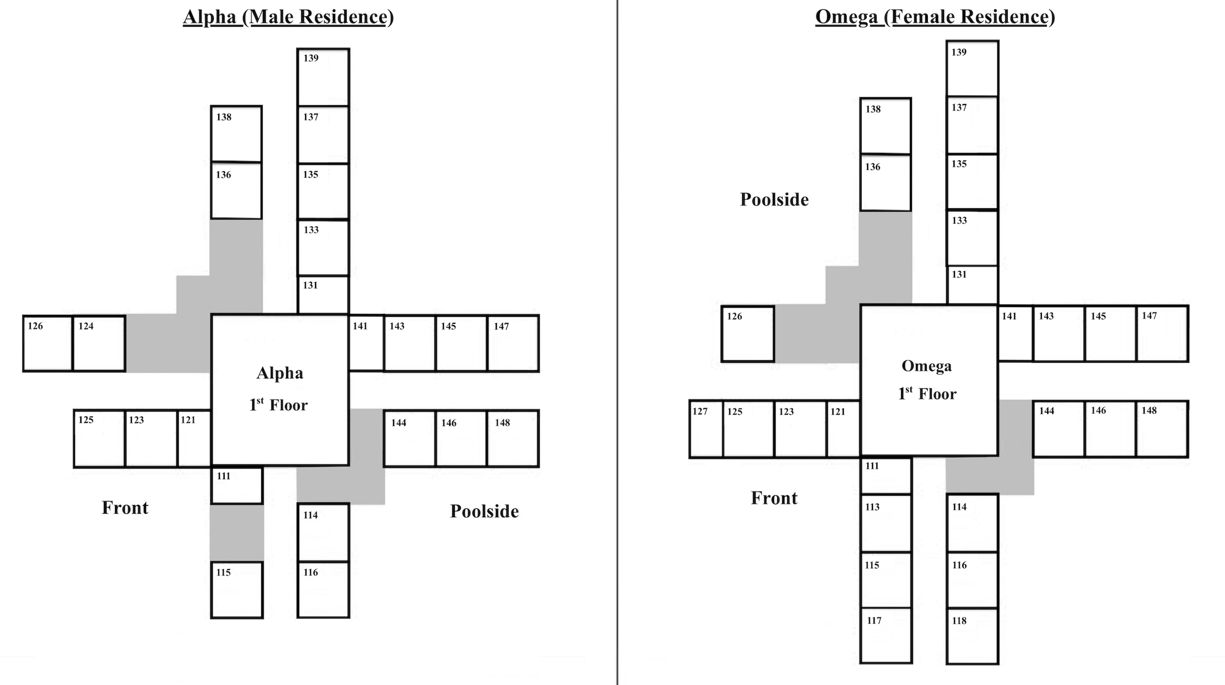 Dorm Layout for Returning Students